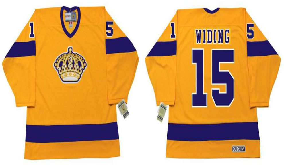2019 Men Los Angeles Kings #15 Widing Yellow CCM NHL jerseys